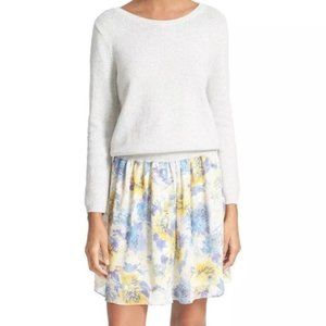Joie Dessa Sweater Dress Floral Mixed Media Sz M